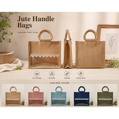 Natural Jute Lace Trim Gift Hamper Bag - Capacity: 10 Kg