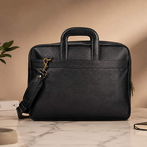 Leather Laptop Briefcase And Office Bag - Coating Type: Water Repellent Wax