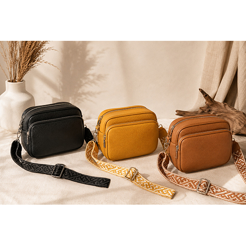Leather Mini Crossbody Camera and Phone Sling Bag