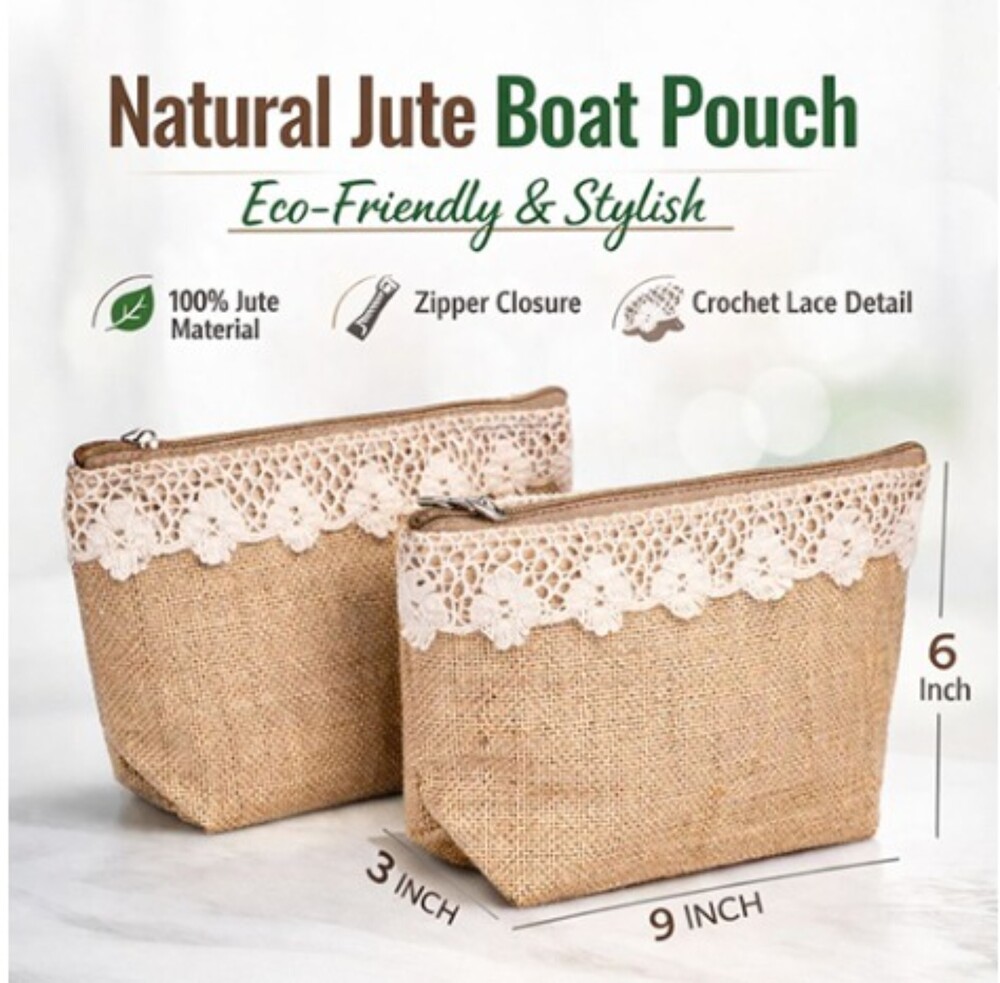 Jute Cosmetic Utility Pouch - Usage: Gift