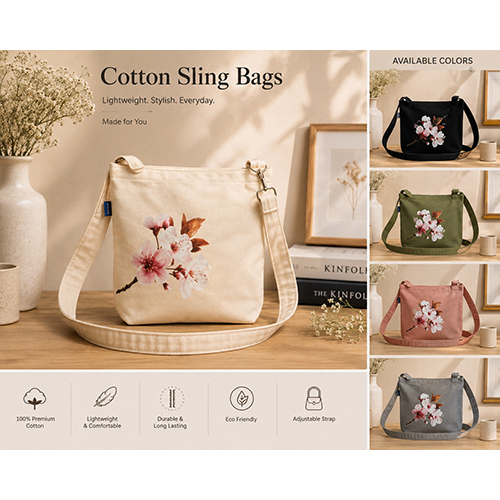 Multi Colour Cotton Canvas Crossbody Bag - Capacity: 12 Kgs