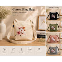 Multi Colour Cotton Canvas Crossbody Bag