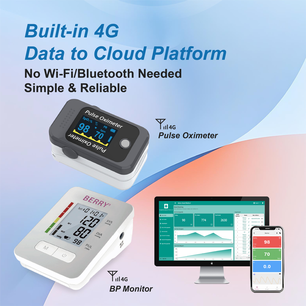 4G Digital BP Monitor And Pulse Oximeter Device