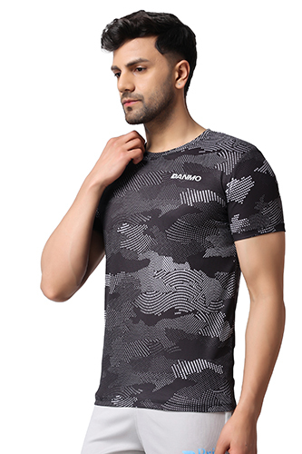 DNM-CA-BLKGY-TEE Mens Sports T-Shirts