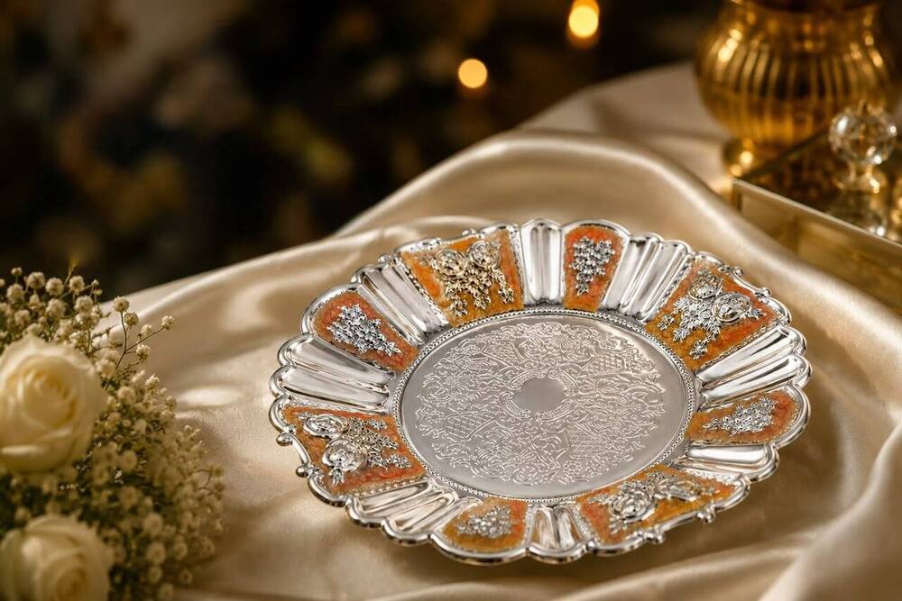 German Silver Designer Pooja Thali