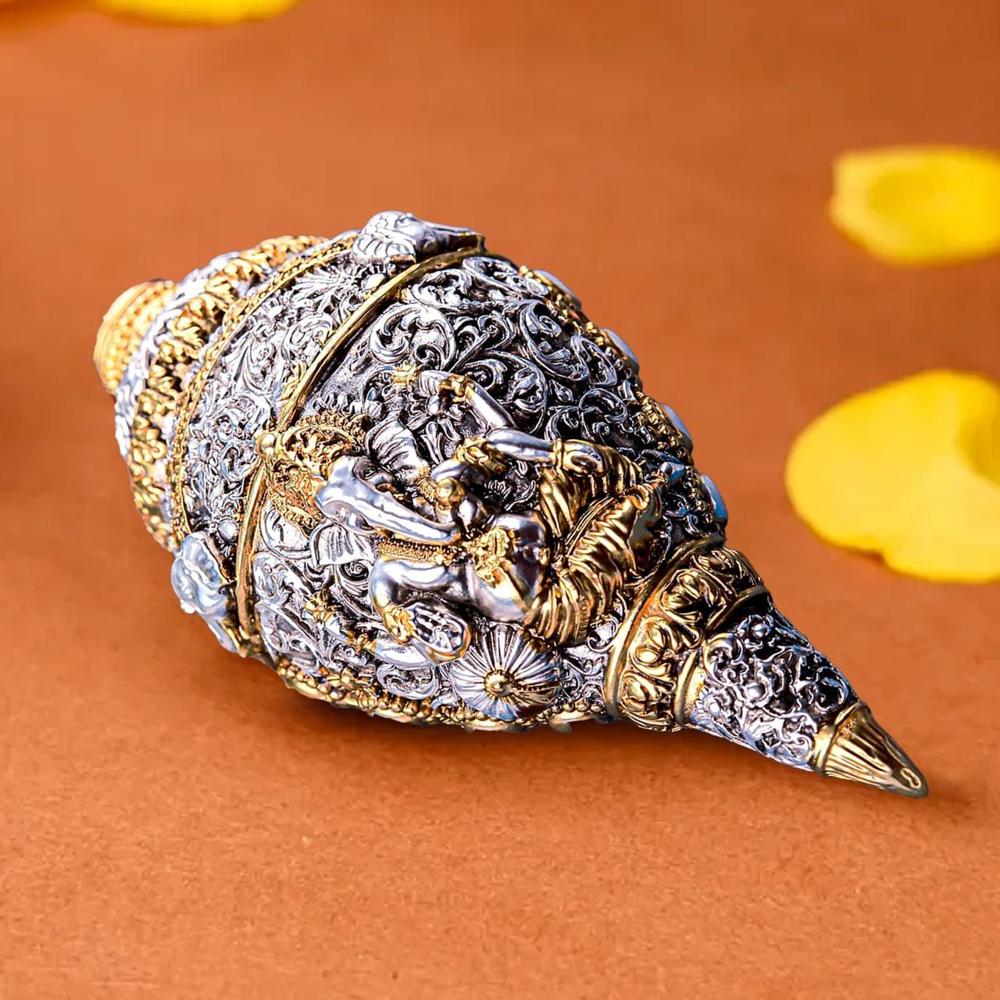 999 SILVER PLATED  GANESHA SHANKH