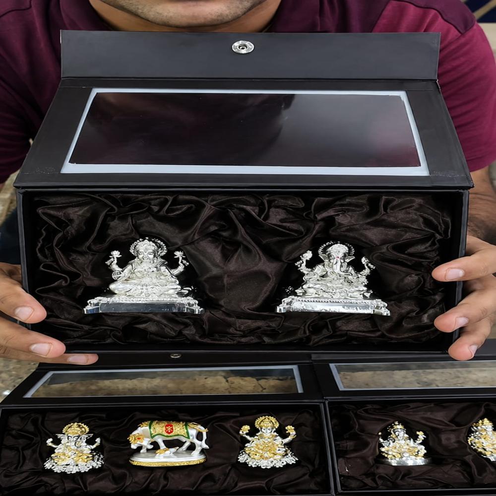 Silver Laxmi  Ganesha With Box