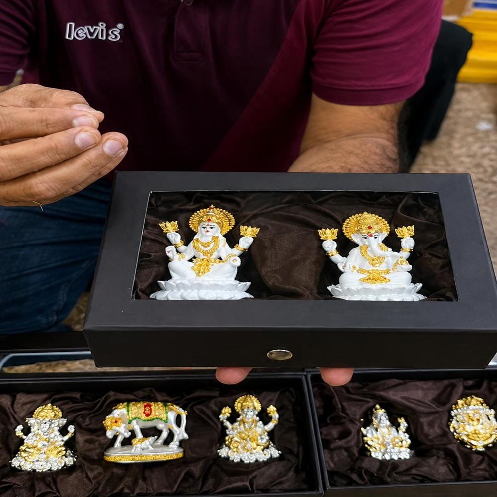 Gold Plated Laxmi Ganesha With Box
