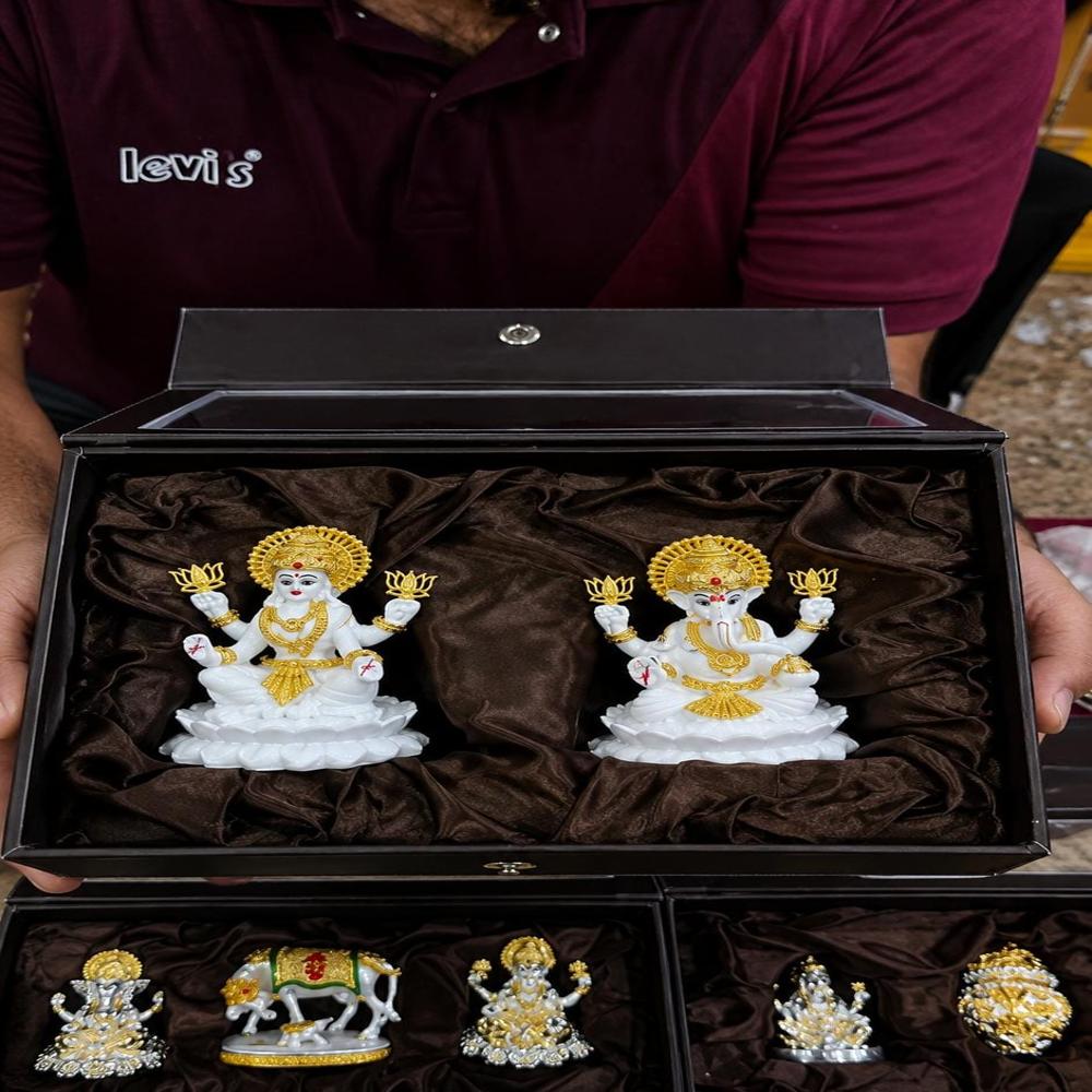 Gold Plated Laxmi Ganesha With Box