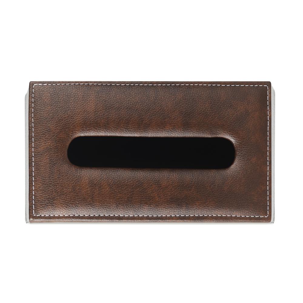 Brown PU Leather Tissue Box Holder