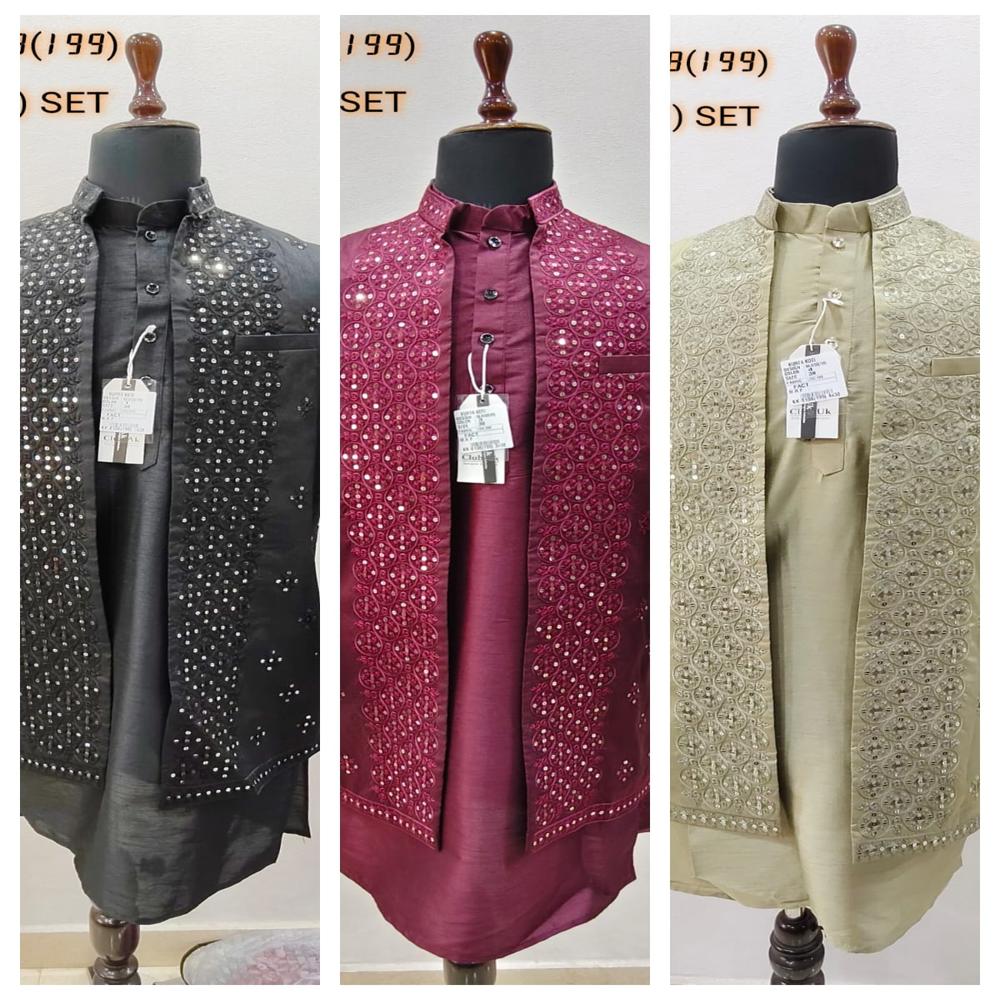 Mens Indo Western Kurta Koti Set
