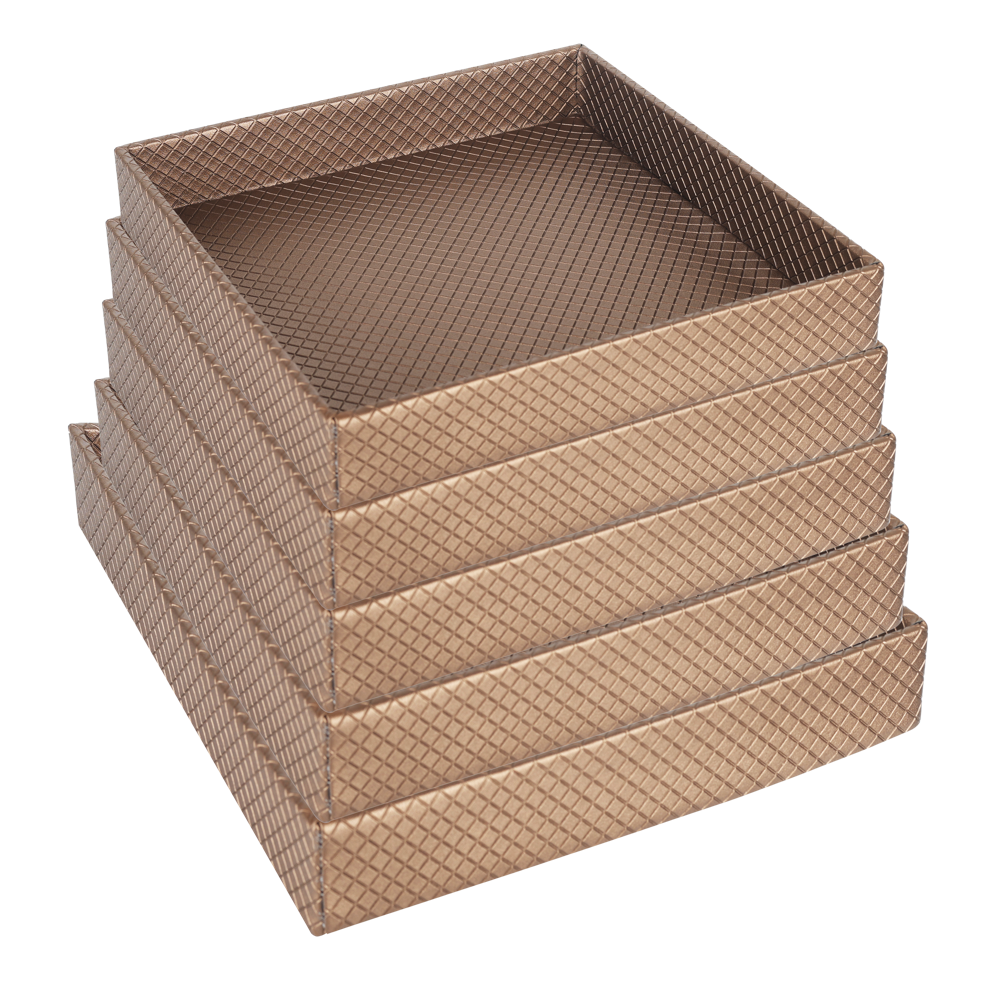 Bronze Woven Texture Pu Leather Square Tray - Color: Different Available