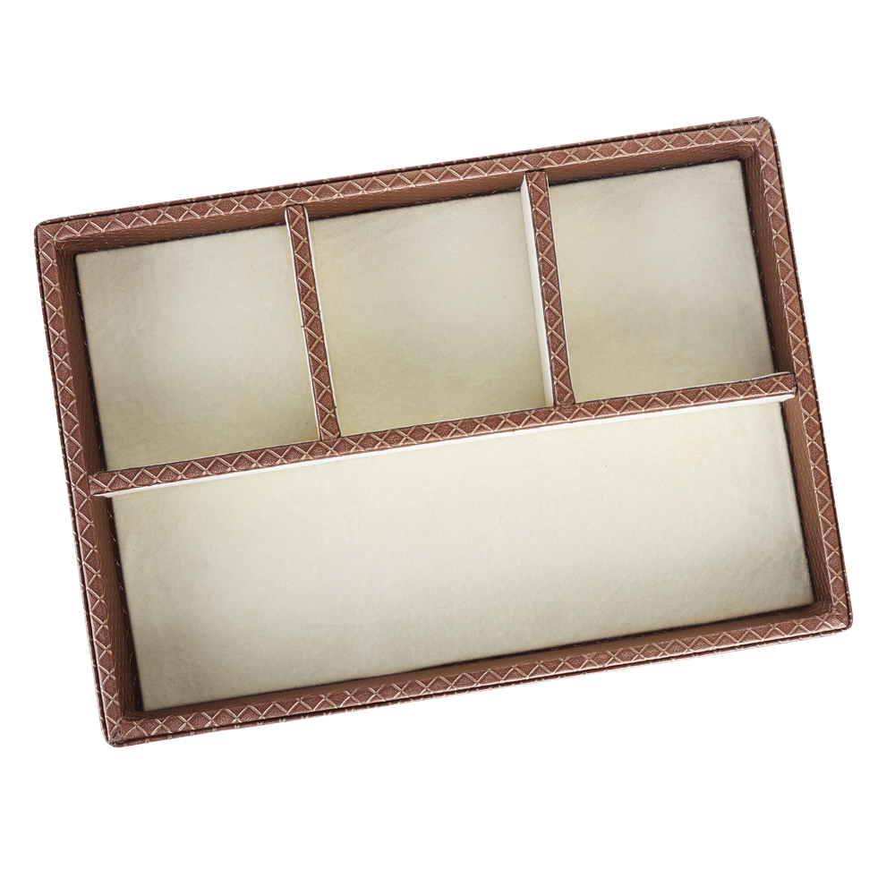 Bronze PU Leather Jewellery Organizer Tray