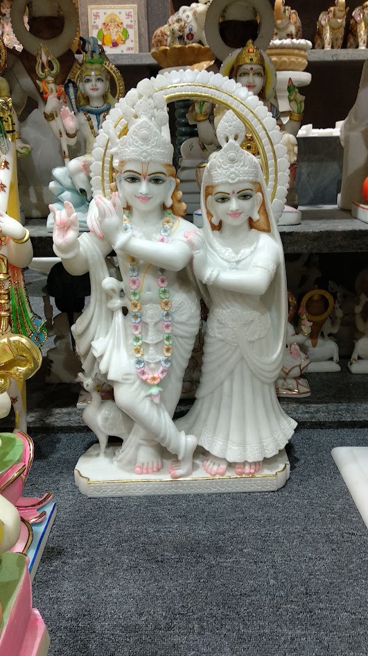 Marble Radha Krishna Statue 