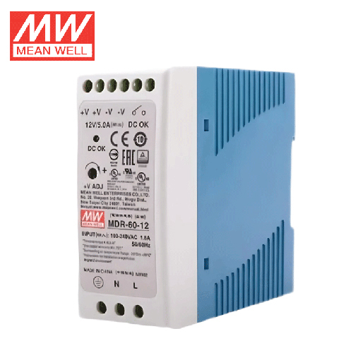 Mdr-60 Series 60W Single Output Industrial Din Rail Power Supply - Color: White And Blue