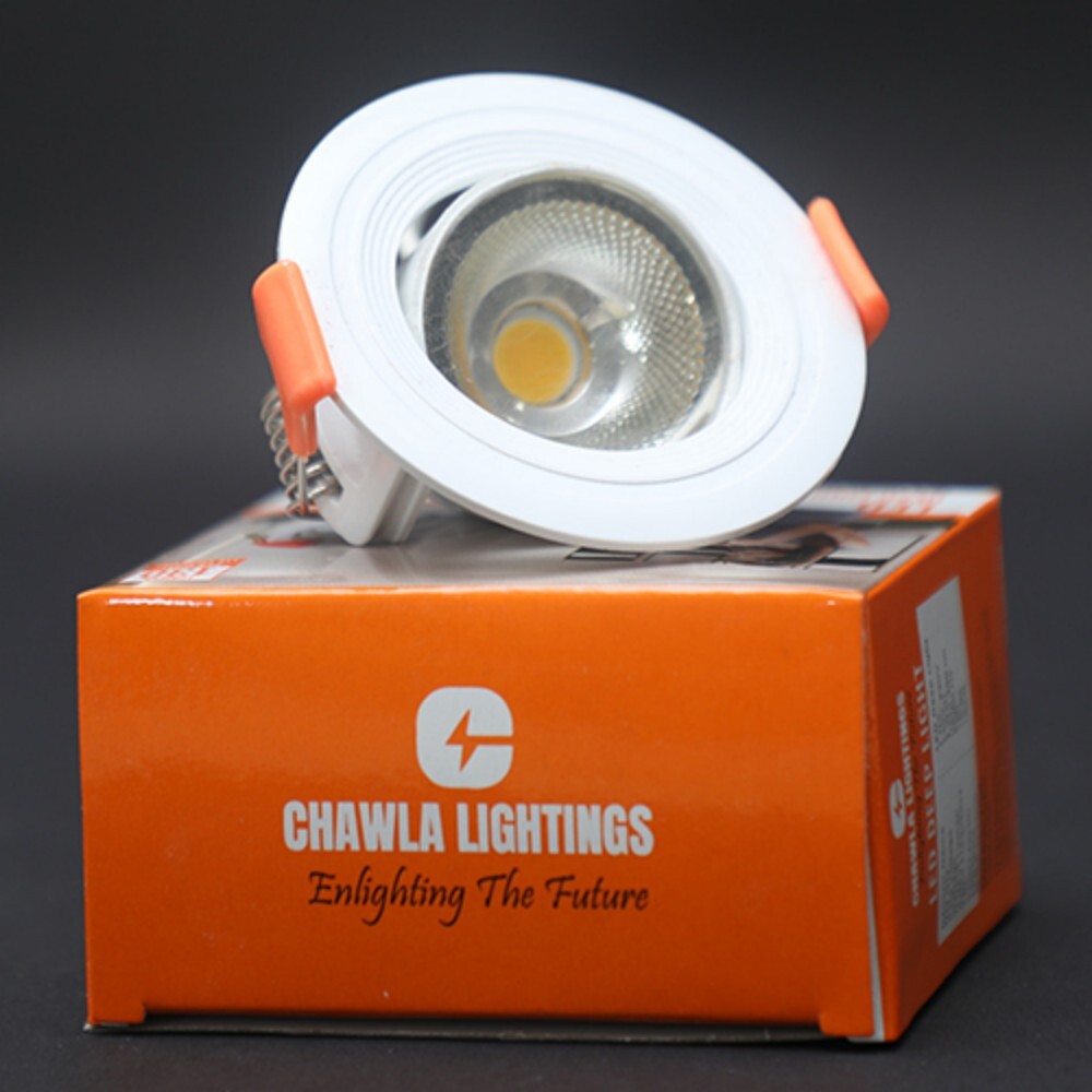 3w Led Cob Light - Premium Metal & Glass Build, 3w Size | Customizable Color, Energy-efficient Illumination For Homes & Offices