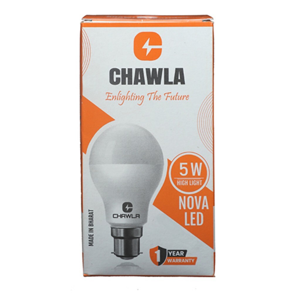 5w Led Bulb - Ceramic Body, Modern Design | Energy-efficient, Variety Of Colors, 1-year Warranty