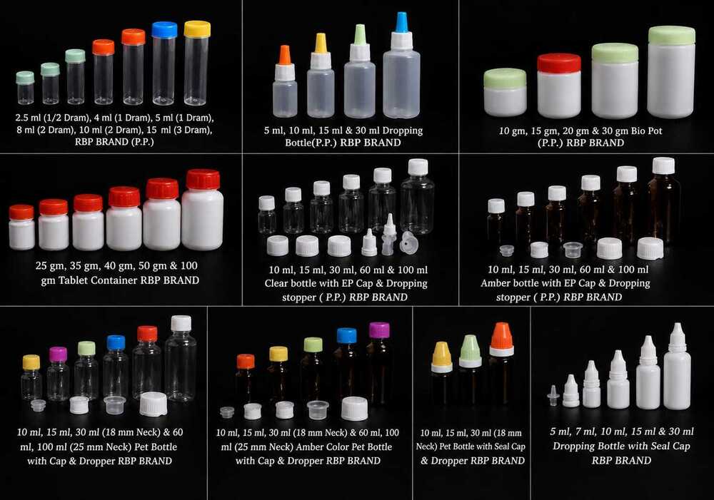 2 Dram homeopathic plastic bottle