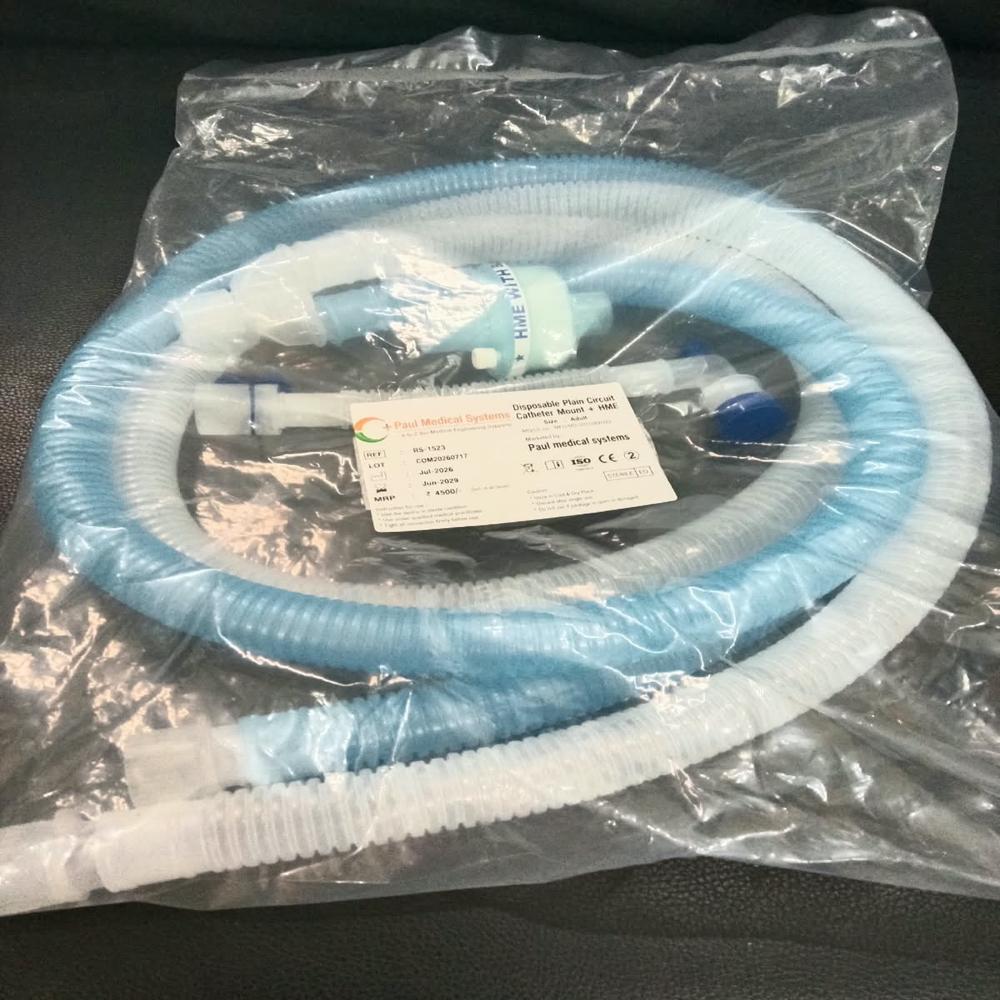 Ventilator circuit with HME filter combo kit