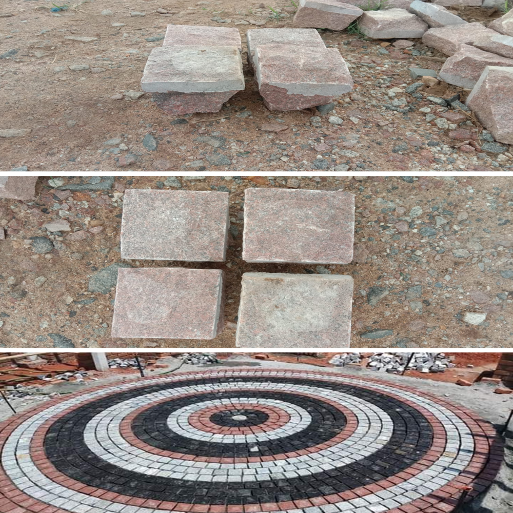 Magadi Pink Granite Machinecut Cobblestone