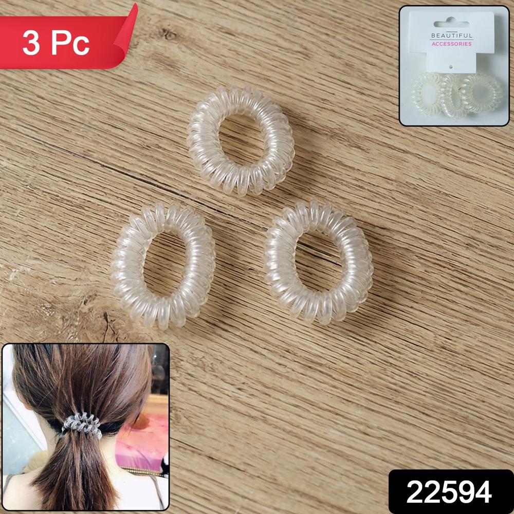 Transparent Spiral Coil Hair Band With Case 3 Pc Set - Application: As Per Product Requirement