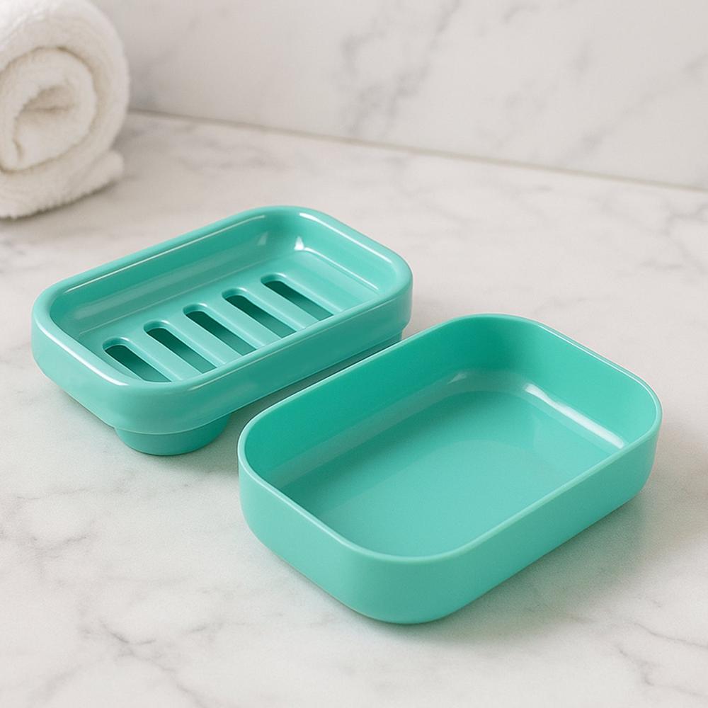 Premium Quality Rectangular Aqua Green Plastic Soap Case (1 Pc) - Application: As Per Product Requirement