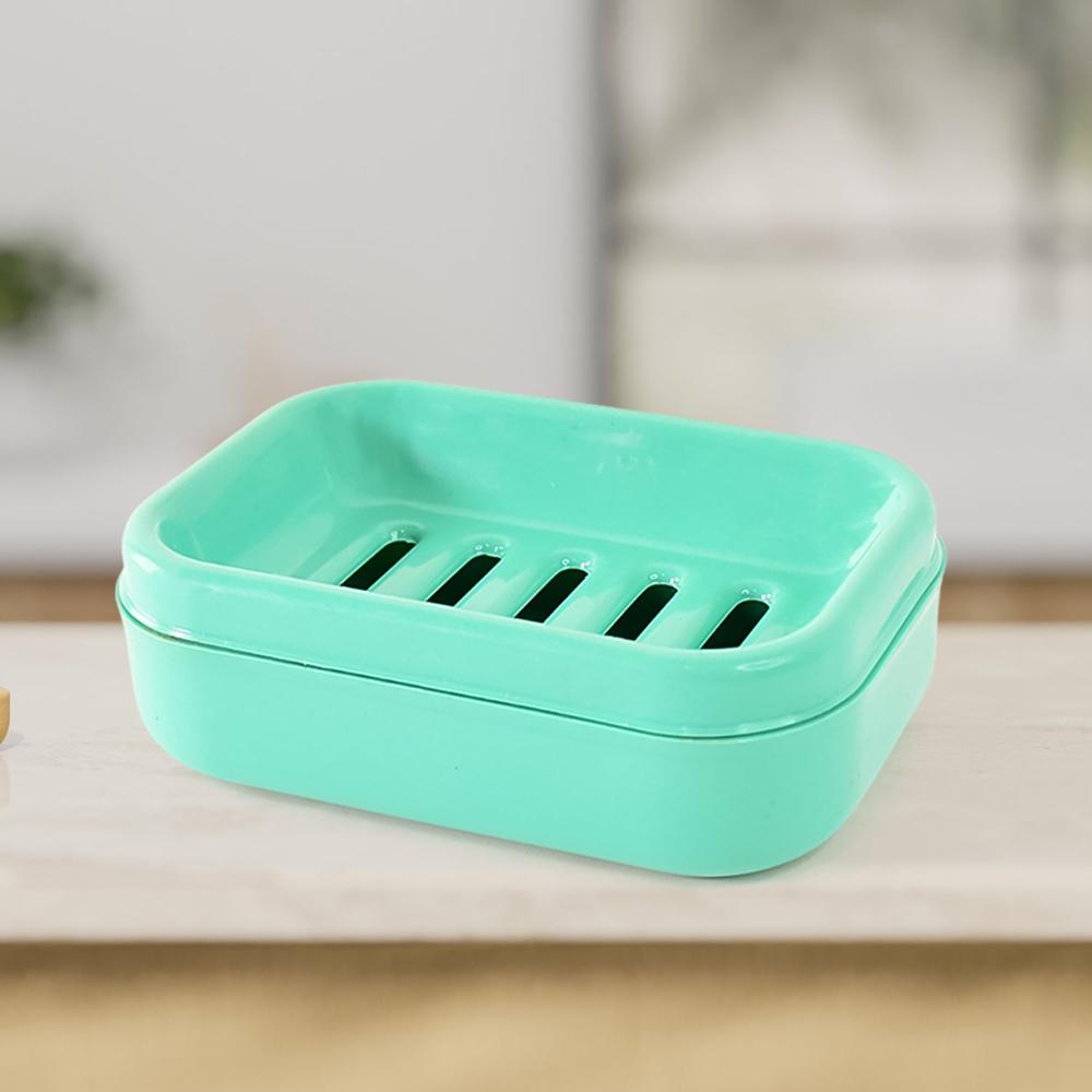 Premium Quality Rectangular Aqua Green Plastic Soap Case (1 Pc) - Application: As Per Product Requirement