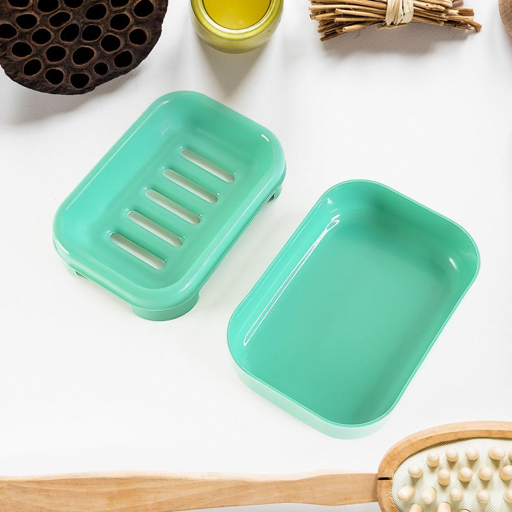 Premium Quality Rectangular Aqua Green Plastic Soap Case (1 Pc) - Application: As Per Product Requirement