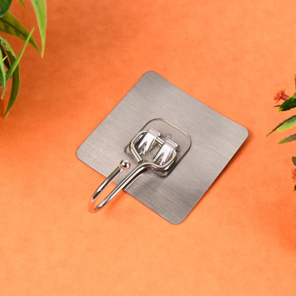 Large Stainless Steel Self Adhesive Wall Hooks (1 Pc) - Color: Home Improvement