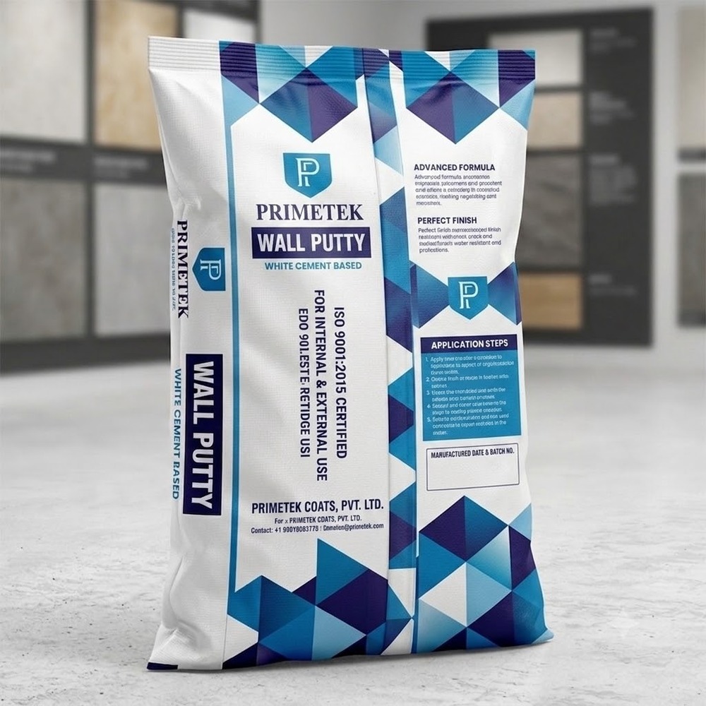 Wall Putty - Cement-based 40kg White, Fine Powder, Strong Bonding & Crack Resistant, Smooth Matte Finish