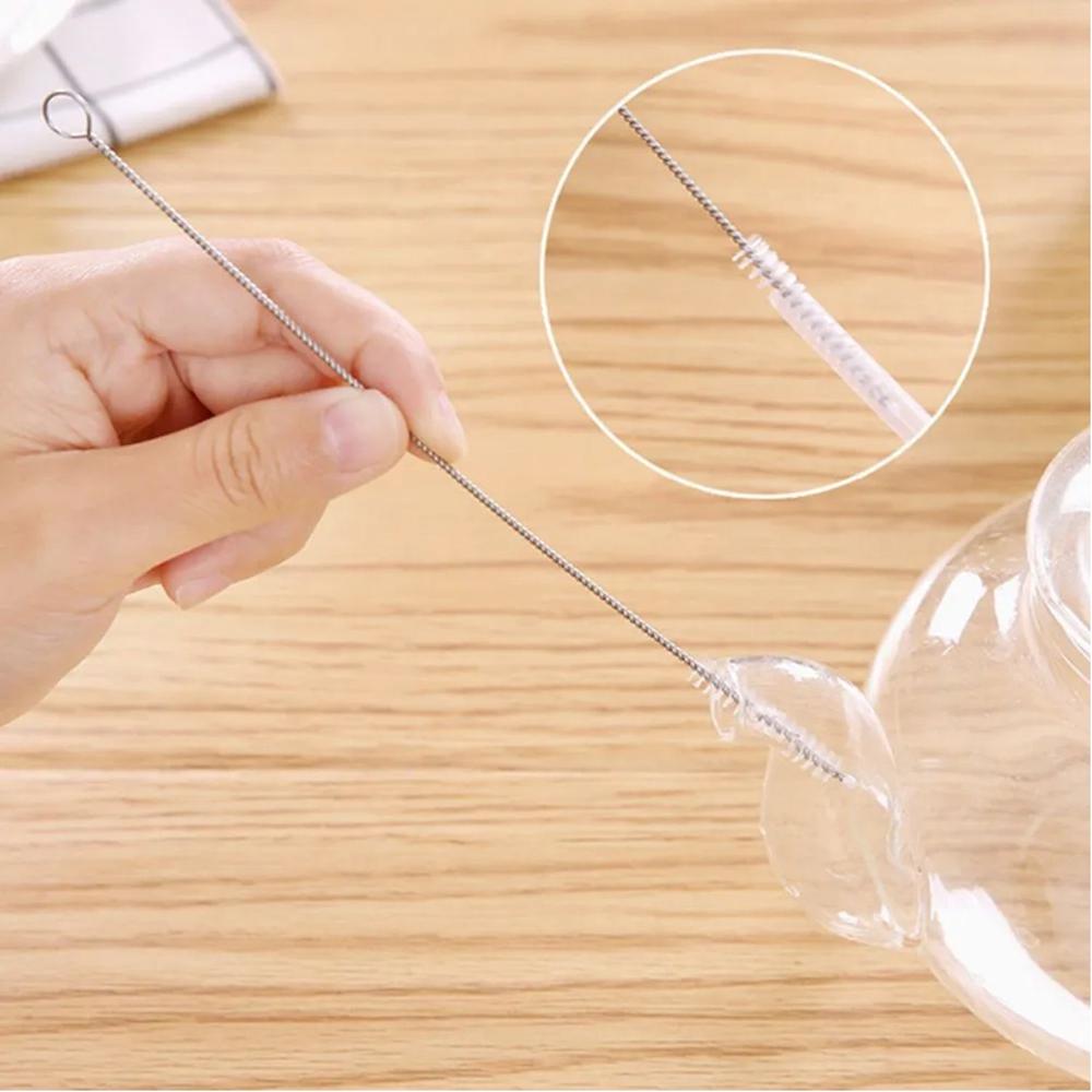 Stainless Steel Straw Cleaning Brush Drinking Pipe (20 Cm / 1 Pc)