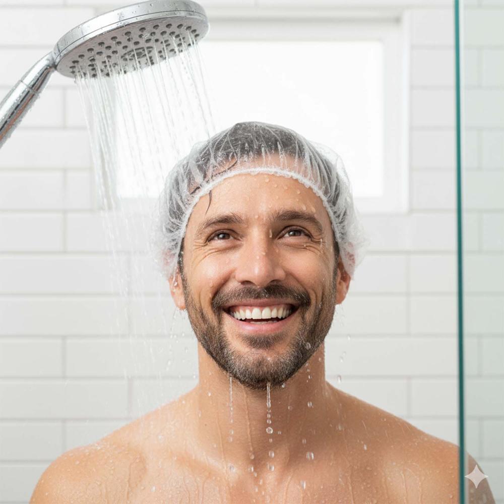 Disposable Men S Hair Protection Shower Cap / Head Cover (5 Pc) - Application: As Per Product Requirement