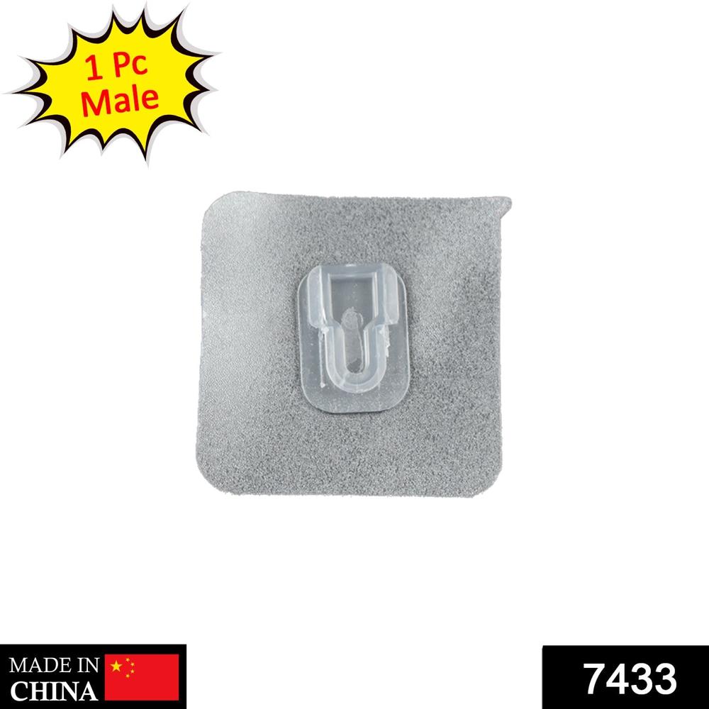 Transparent Adhesive Male Hook Used For Hanging Various Types Of Items (1Pc) - Color: Home Improvement