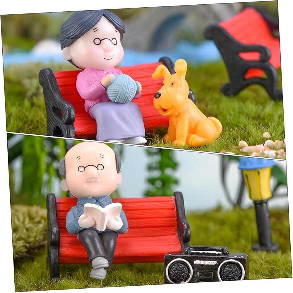 Old Aged Love Couple Sitting on Bench