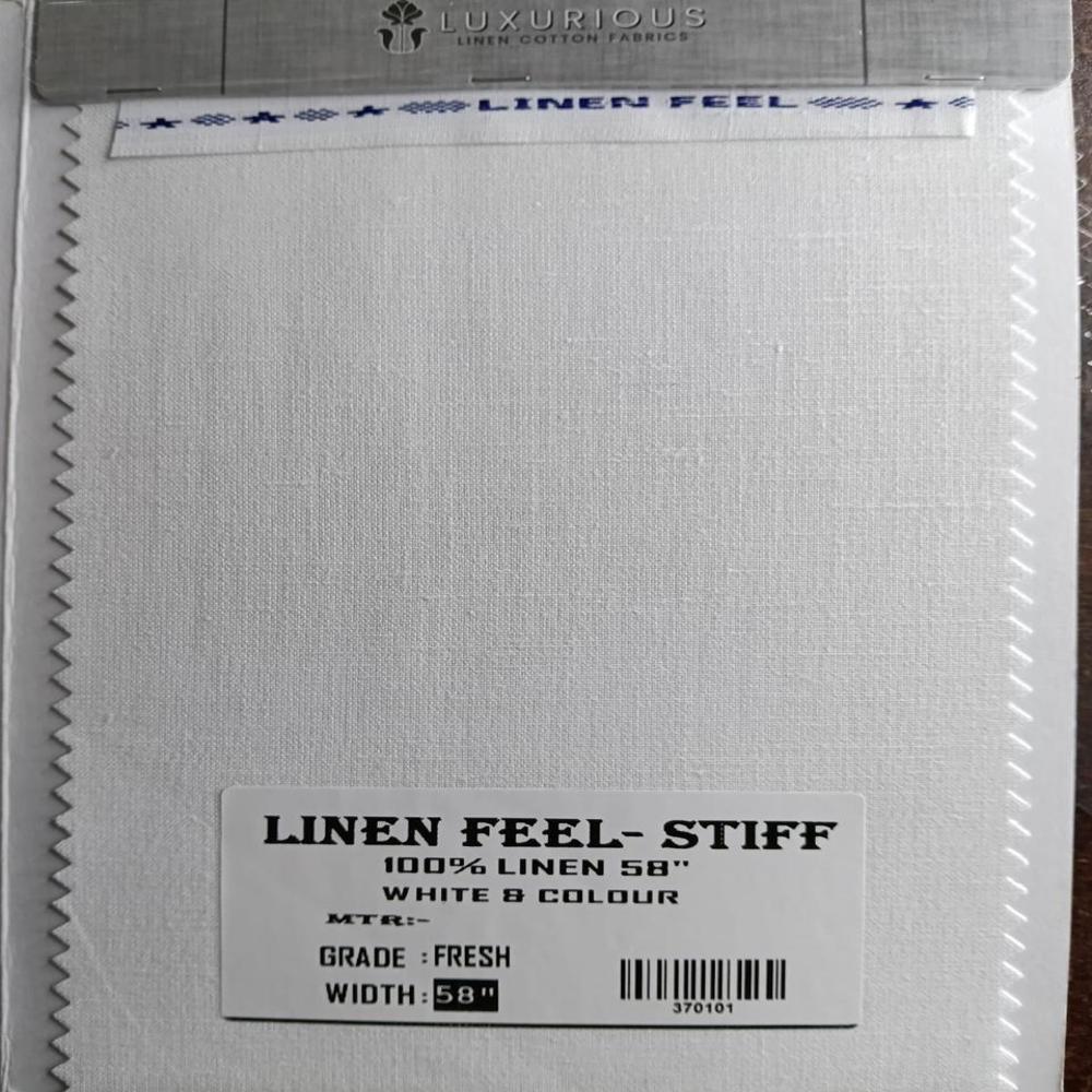 Cotton Linen Shirting Fabric 58" - Color: White Colour