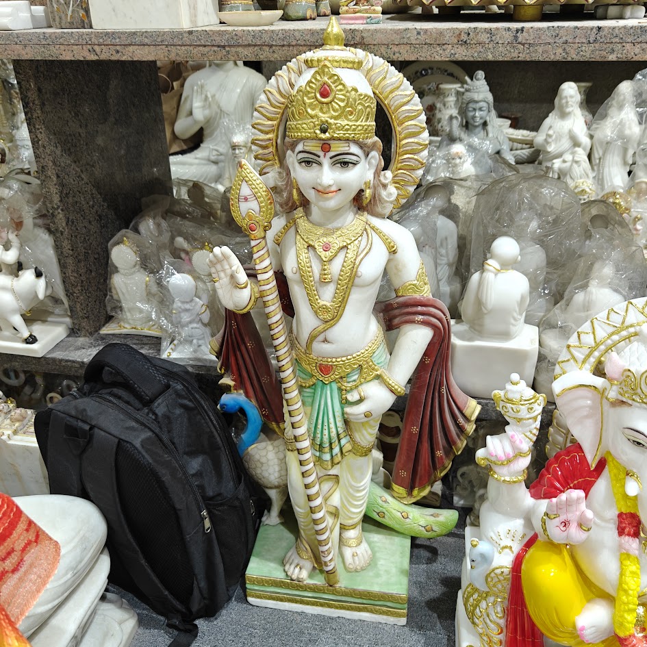 Marble Murugan Statue