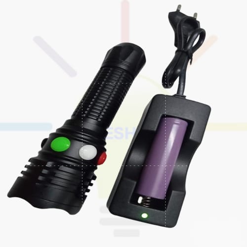 Rechargeable Magnet Base Tri Colour Torch 003