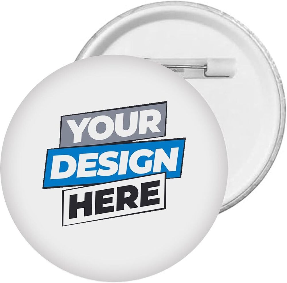 Customized Badges - Brass Zinc Alloy Metal, Custom Size, Multicolor, Glossy Matt Antique Finish, Safety Pin Butterfly Clutch Magnet Attachments, Eco-friendly Durable Rust-proof