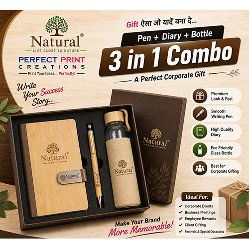 Pen + Diary + Bottle 3 in 1 Combo Pack