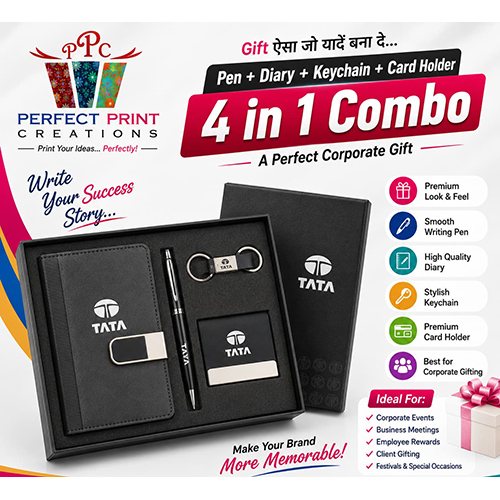 Pen + Diary + Keychain + Card Holder 4 in 1 Combo Pack