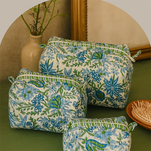 Screen Printed Tote Pouch Bag Set
