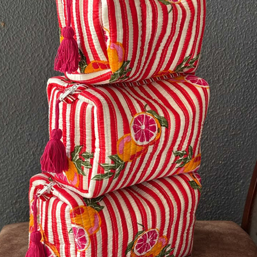 Summer Plasting Linning Tote Pouch Bag Set