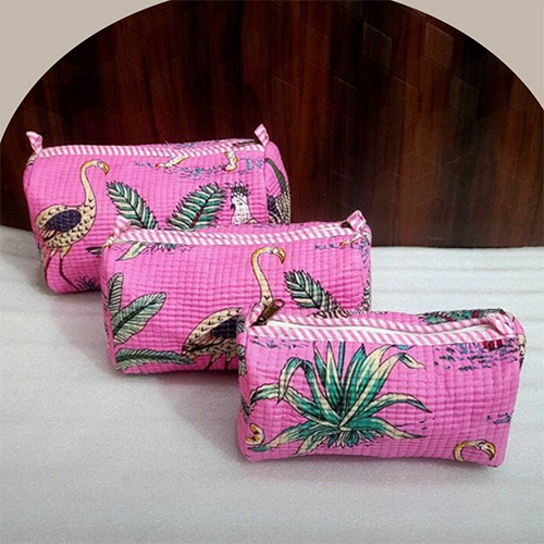 Travel And Gifting Pink Blush Tote Toiletry Pouch Set