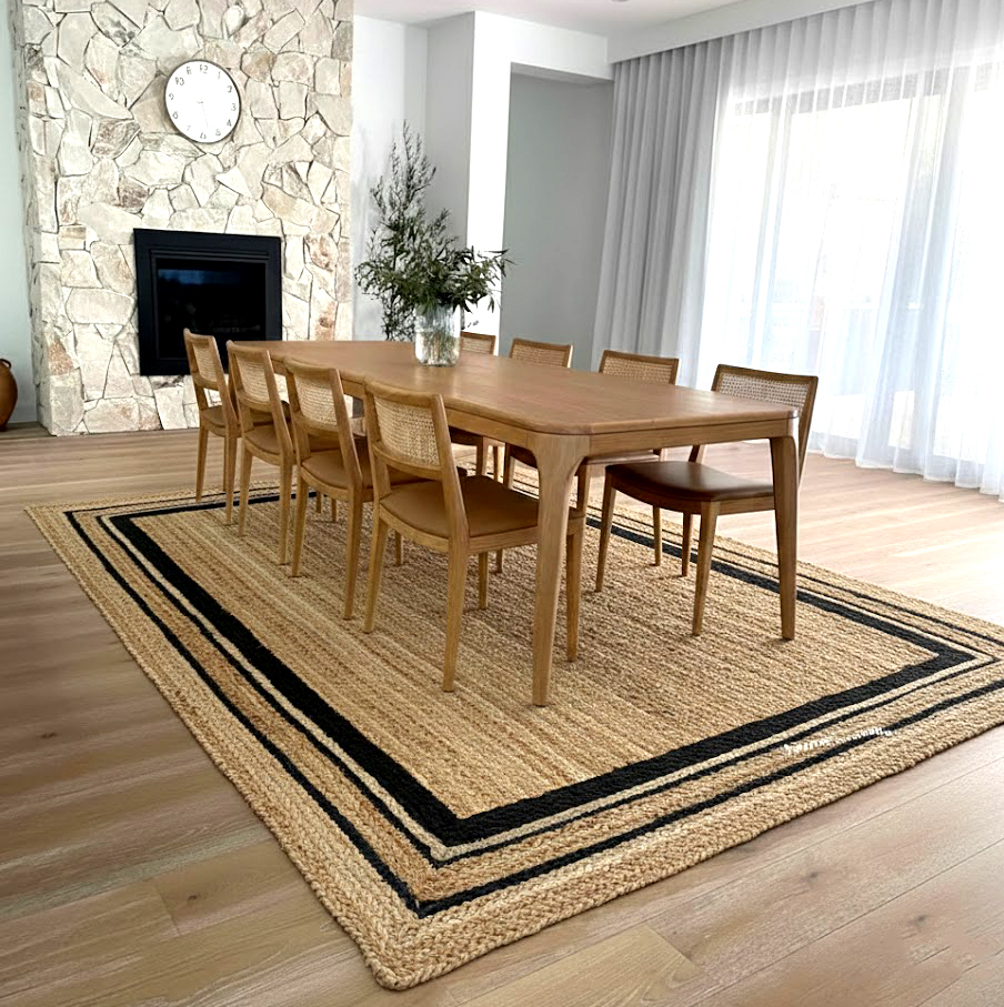 JR09A Natural Woven Jute Rug