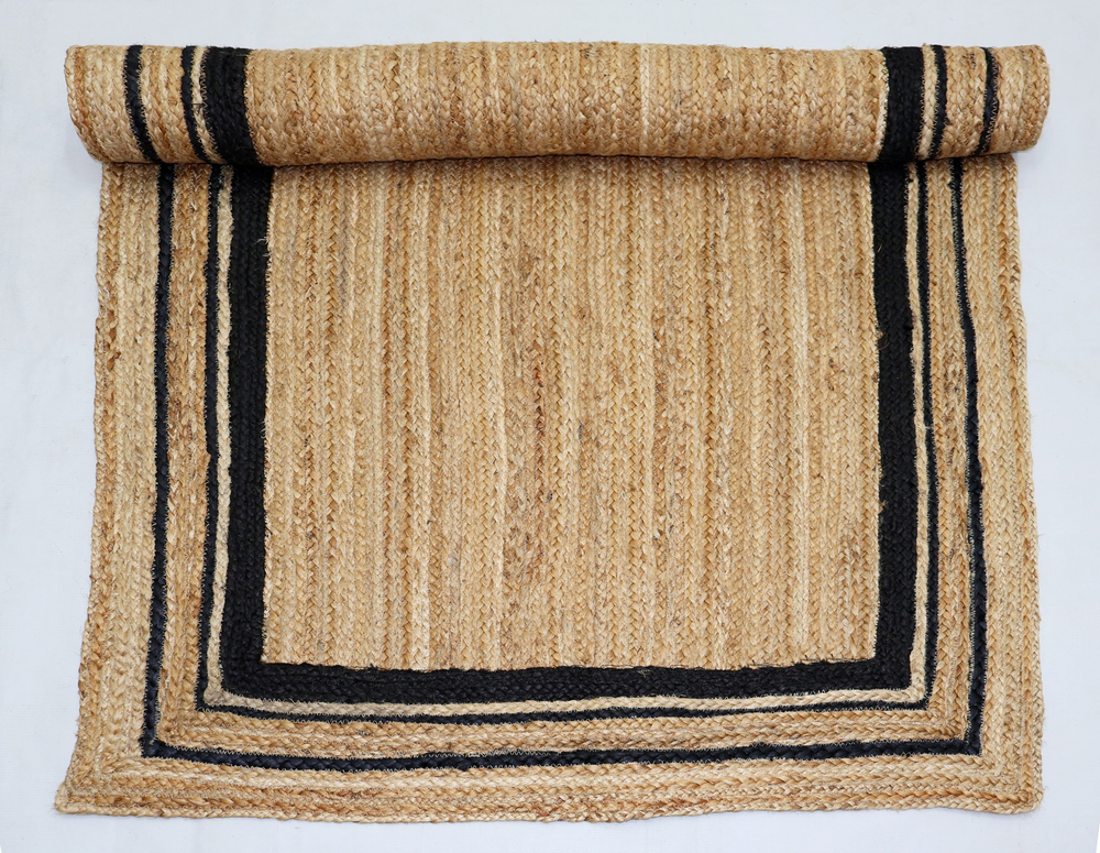 JR09A Natural Woven Jute Rug