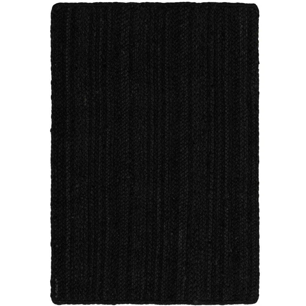 JR02 Black Handmade Jute Rug