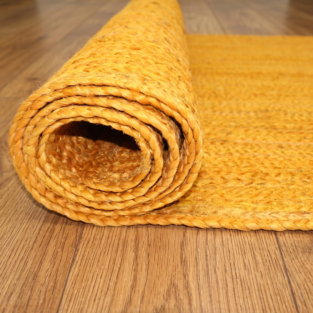 JR02 Yellow Handmade Jute Rug