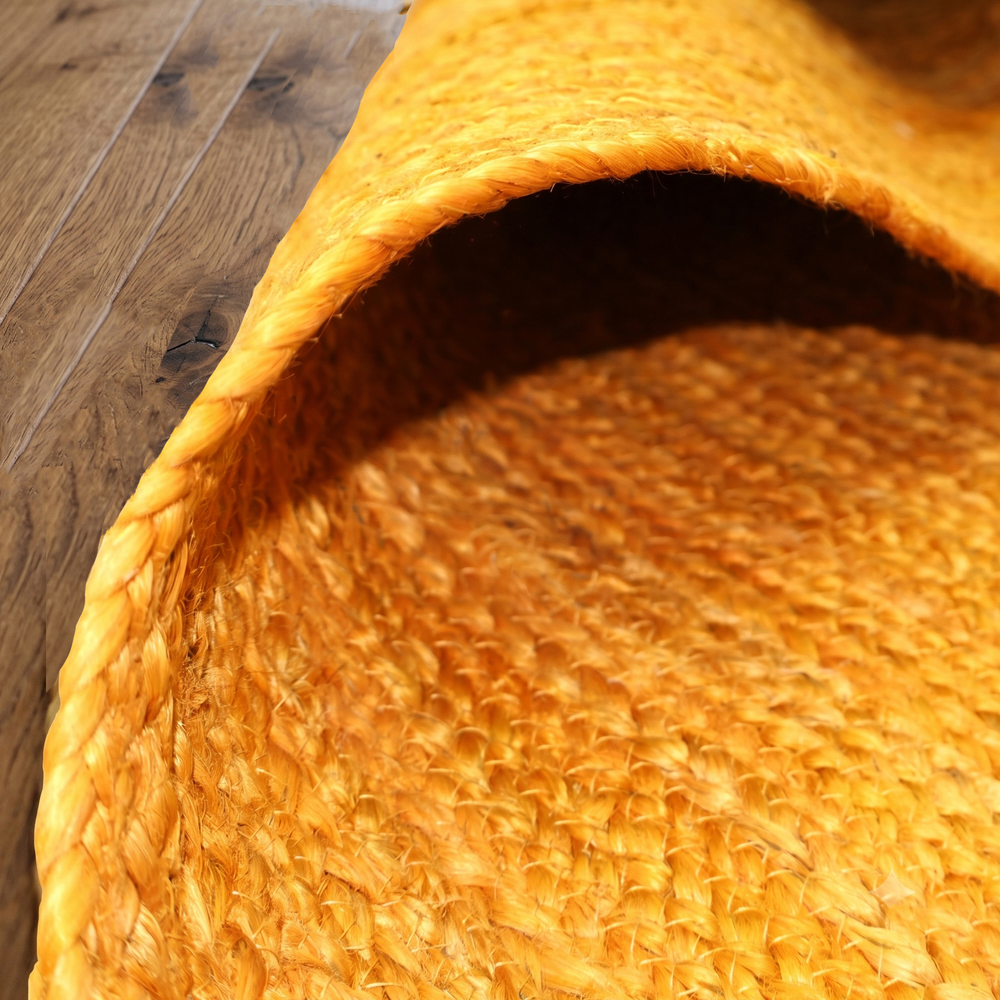 JR02 Yellow Handmade Jute Rug