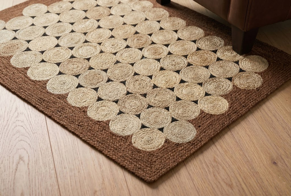 JR55 Brown Handwoven Jute Rug