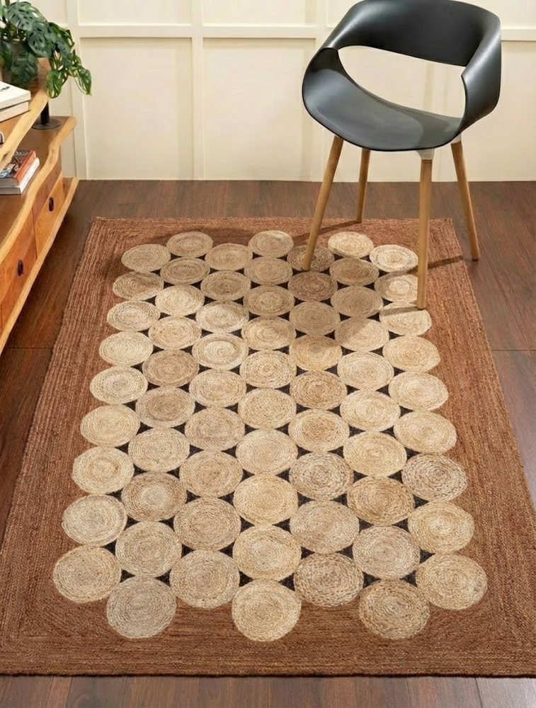JR55 Brown Handwoven Jute Rug